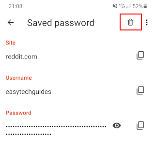 Supprimer un mot de passe enregistré dans Brave sur Android
