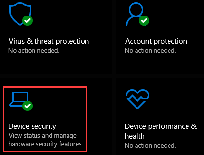 Device security in Windows 10