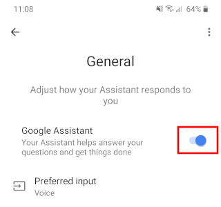 Disable Google Assistant on a Samsung phone