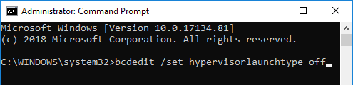 disable hyper-v using command prompt