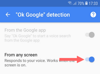 Disable OK Google detection from any screen