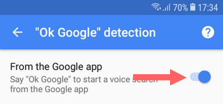 Disable OK Google detection from Google app
