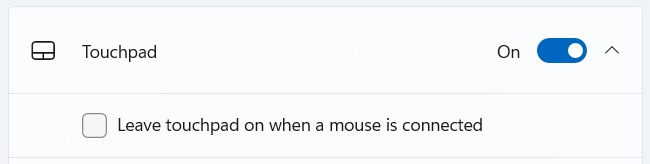 Disable the Leave touchpad on when a mouse is connected option in Windows 11