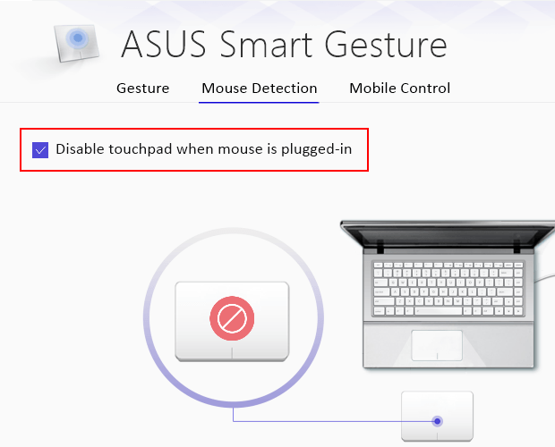 Disable touchpad when mouse is plugged-in on an ASUS laptop