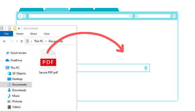 Drag a PDF file into a web browser