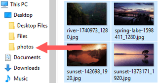 drag the resized pictures from windows temp folder to new folder