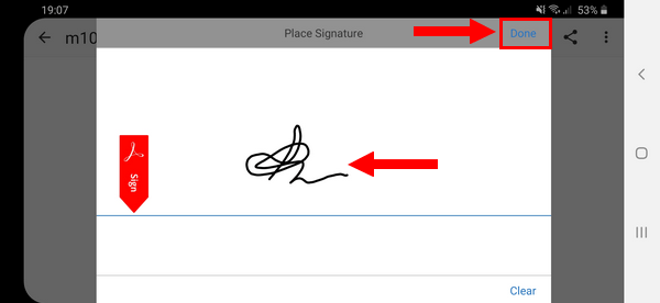 Dessinez une signature dans l'application Adobe Fill & Sign