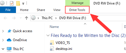 Drive Tools in Windows Explorer