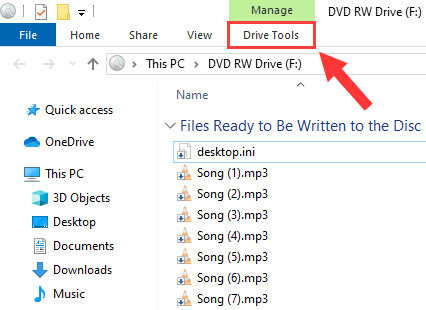 Drive Tools in Windows Explorer
