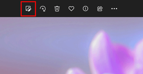 Edit image button in the Photos app