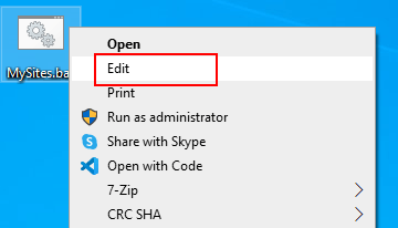 Edit shortcut