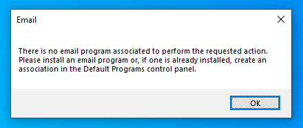 Email warning in Windows 10