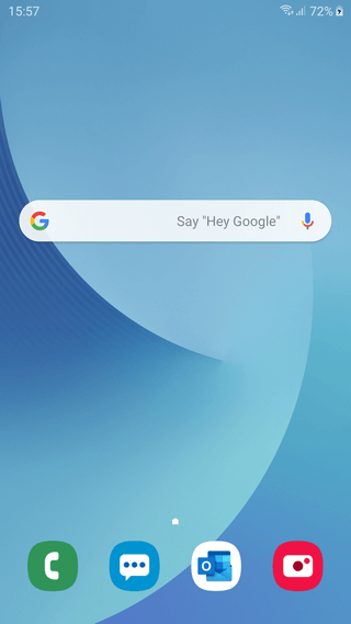 Empty space home screen Samsung Galaxy