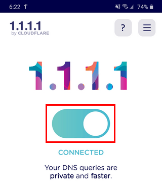 Enable the 1.1.1.1 private DNS service