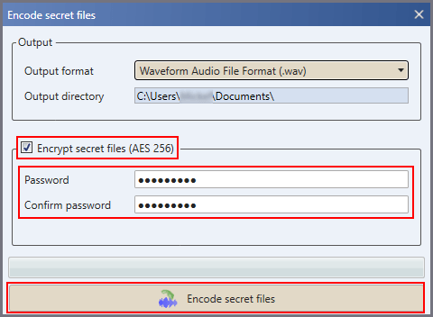 Encrypt and hide files in audio files using DeepSound