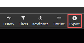 Export button in Shotcut