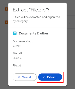 Extract a ZIP file on Android
