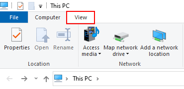 File Explorer View tab