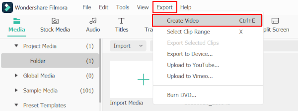 Filmora Export Create Video