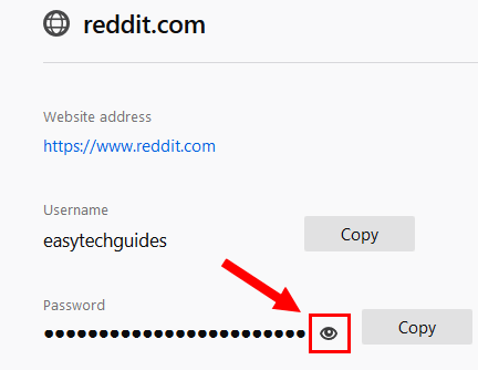 Firefox show password button