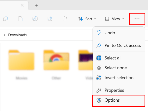 Folder options