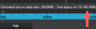 free space on cd bar in ashampoo burning studio