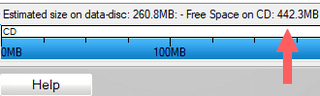 free space on cd bar in ashampoo burning studio free