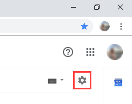 Gmail settings button