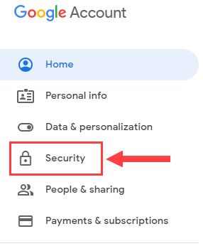 Google account security settings