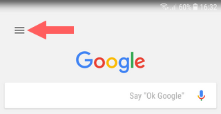 google app menu button