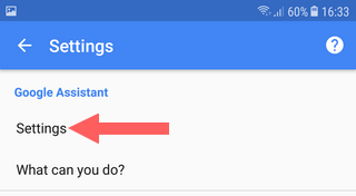 google assistant settings