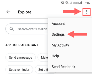 Google Assistant settings