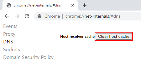 Google Chrome clear host cache