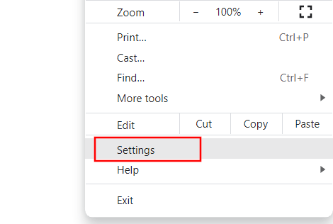 Google Chrome open settings