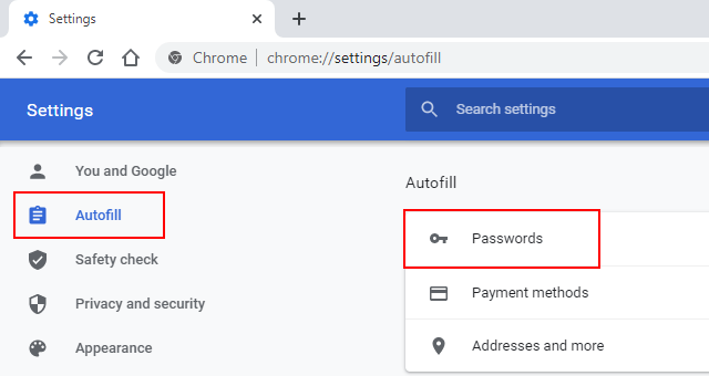 Google Chrome passwords
