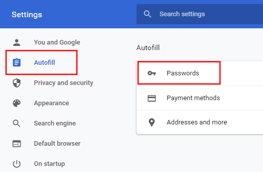 Google Chrome passwords