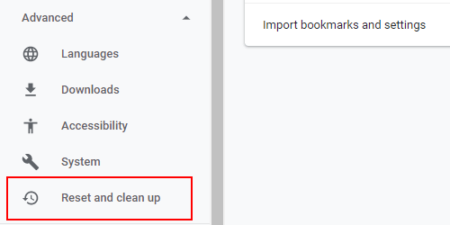 Google Chrome Reset and clean up