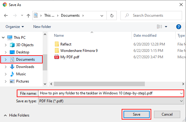 Google Chrome Save As window