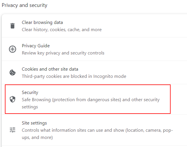 website to visit blocked websites Google Chrome security settings