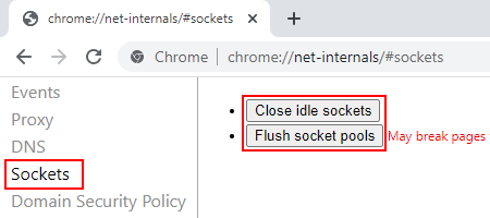 Google Chrome sockets