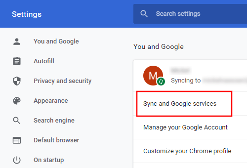 Google Chrome Sync et les services Google