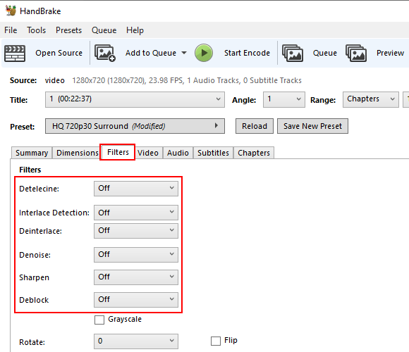 HandBrake Filters