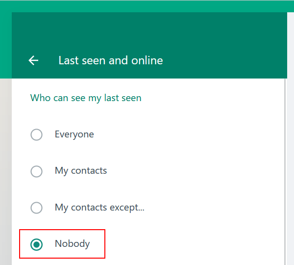 Hide last seen status on WhatsApp Web