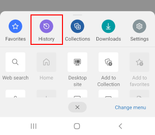 Historique dans Microsoft Edge sur Android