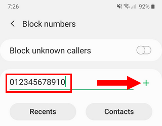 How to block a phone number on a Samsung phone