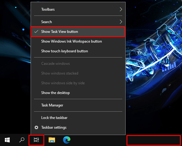 How to remove Task View from the taskbar in Windows 10