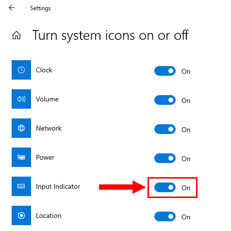 How to remove the language button from the taskbar in Windows 10
