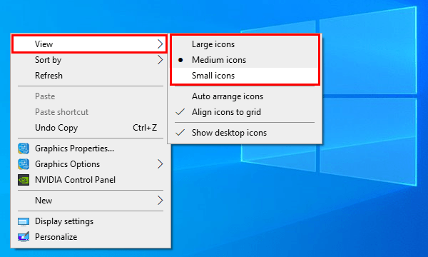 How to resize desktop icons in Windows 10