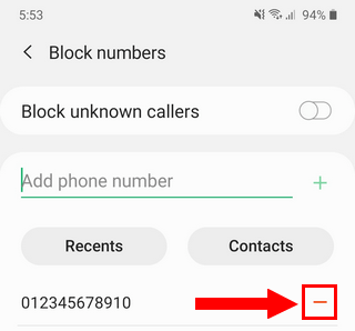 How to unblock a blocked phone number on a Samsung phone