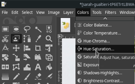 Hue-Saturation in GIMP